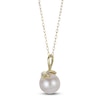 Thumbnail Image 2 of Cultured Pearl & Diamond Leaf Gift Set 1/20 ct tw 10K Yellow Gold