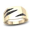 Thumbnail Image 0 of Men's Black Diamond Ring 1/3 ct tw Round 10K Yellow Gold