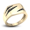 Thumbnail Image 1 of Men's Black Diamond Ring 1/3 ct tw Round 10K Yellow Gold