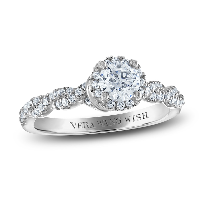 Vera Wang WISH Diamond Engagement Ring 3/4 ct tw Round 14K White Gold