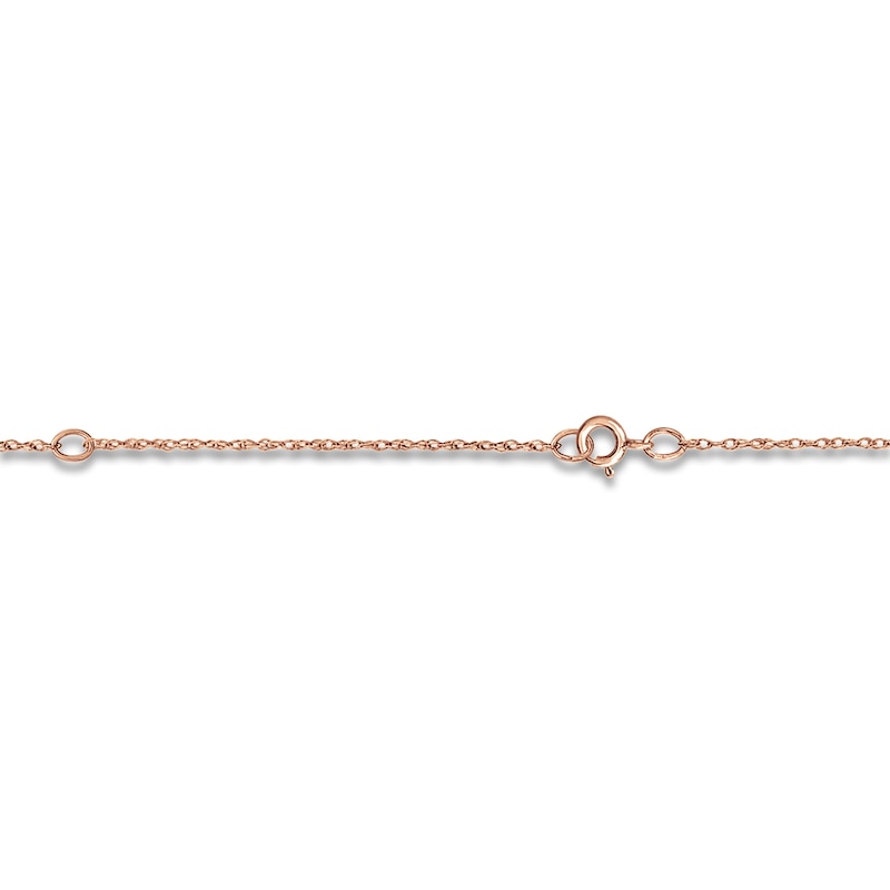 Personalized High-Polish Rectangle Necklace 14K Rose Gold 18"