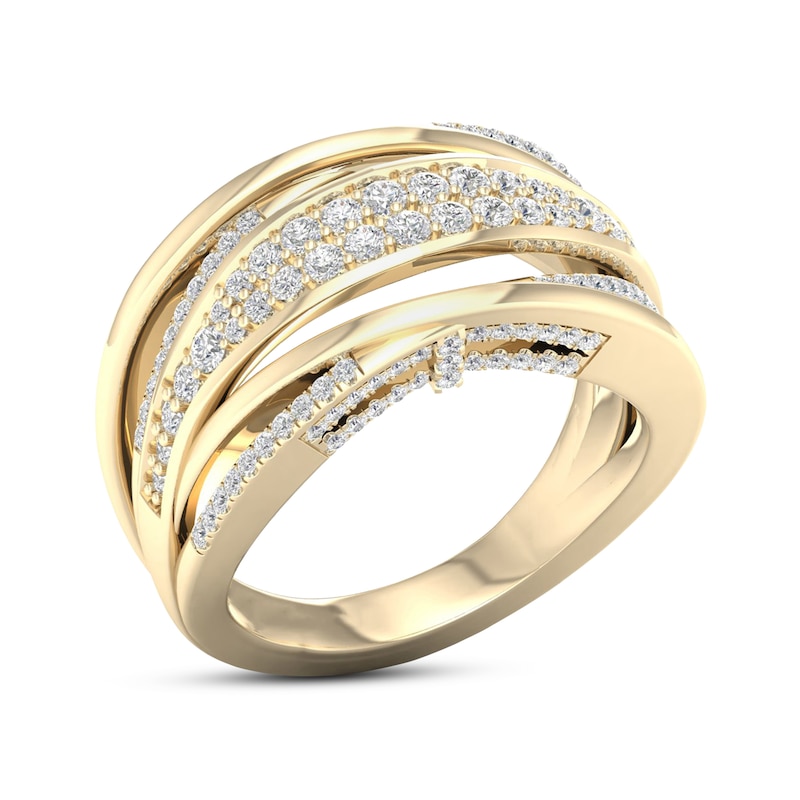 Certified Diamond Ring 5/8 ct tw Round 14K Yellow Gold