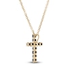 Thumbnail Image 2 of Black Diamond Cross Pendant Necklace 1/3 ct tw Round 14K Yellow Gold 18"