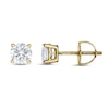 Thumbnail Image 2 of Lab-Created Diamond Solitaire Stud Earrings 1 ct tw Round 14K Yellow Gold (SI2/F)