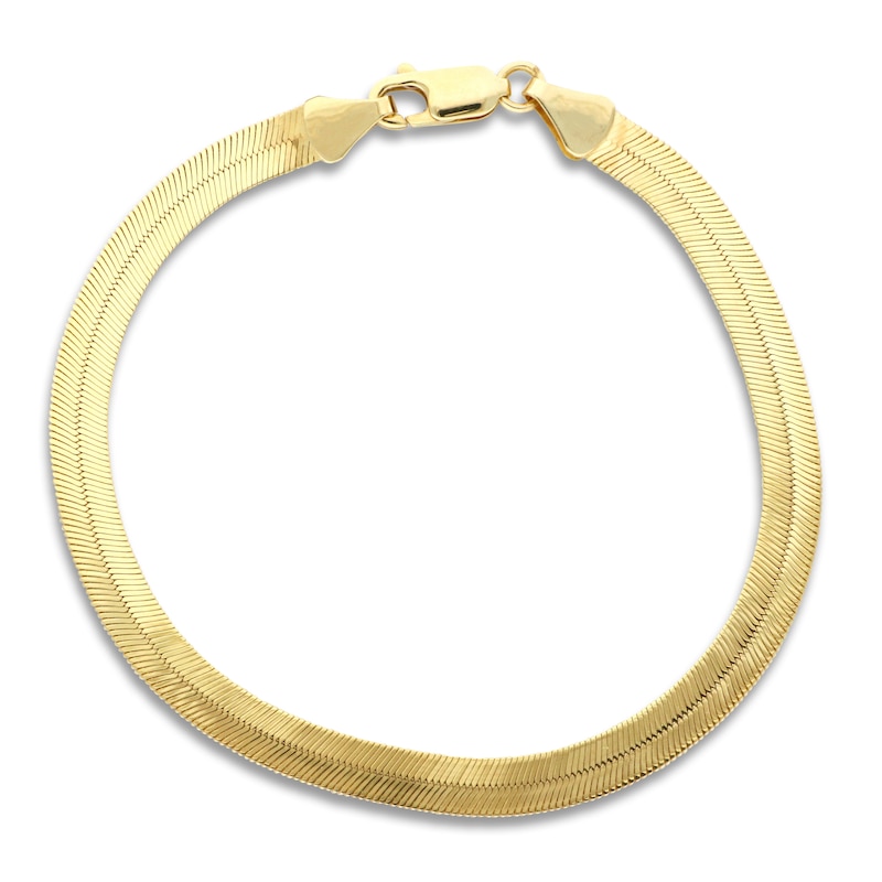 Flexible Herringbone Bracelet 10K Yellow Gold 8" 3.5mm