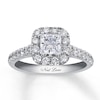 Thumbnail Image 0 of Previously Owned Neil Lane Diamond Engagement Ring 1-1/2 ct tw Princess & Round-cut 14K White Gold
