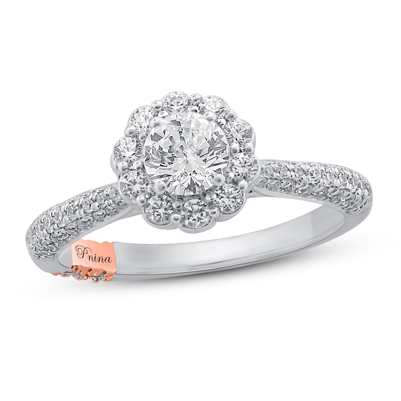 Previously Owned Pnina Tornai Romantic Rose Diamond Engagement Ring 1-1/4 ct tw Round 14K White Gold