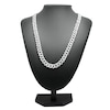 Thumbnail Image 2 of Men's Diamond Curb Link Necklace 1/2 ct tw Round Sterling Silver 20"