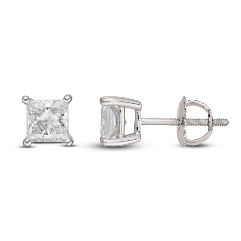 Lab-Created Diamond Earrings 1 ct tw Princess 14K White Gold (SI2/F)
