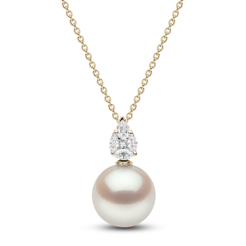 Yoko London South Sea Cultured Pearl Pendant Necklace 1/4 ct tw Diamonds 18K Yellow Gold 18"