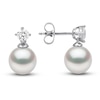 Thumbnail Image 1 of Yoko London Akoya Cultured Pearl Dangle Earrings 1/5 ct tw Diamonds 18K White Gold