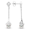 Thumbnail Image 1 of Yoko London White Freshwater Cultured Pearl Dangle Earrings 1/8 ct tw Diamonds 18K White Gold