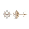 Thumbnail Image 1 of Yoko London Freshwater Cultured Pearl Stud Earrings 1/3 ct tw Diamonds 18K Yellow Gold