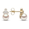 Thumbnail Image 1 of Yoko London Freshwater Cultured Pearl Earrings 1/6 ct tw Diamonds 18K Yellow Gold