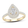 Thumbnail Image 0 of Diamond Engagement Ring 3/4 ct tw Pear-shaped/Round 14K Yellow Gold