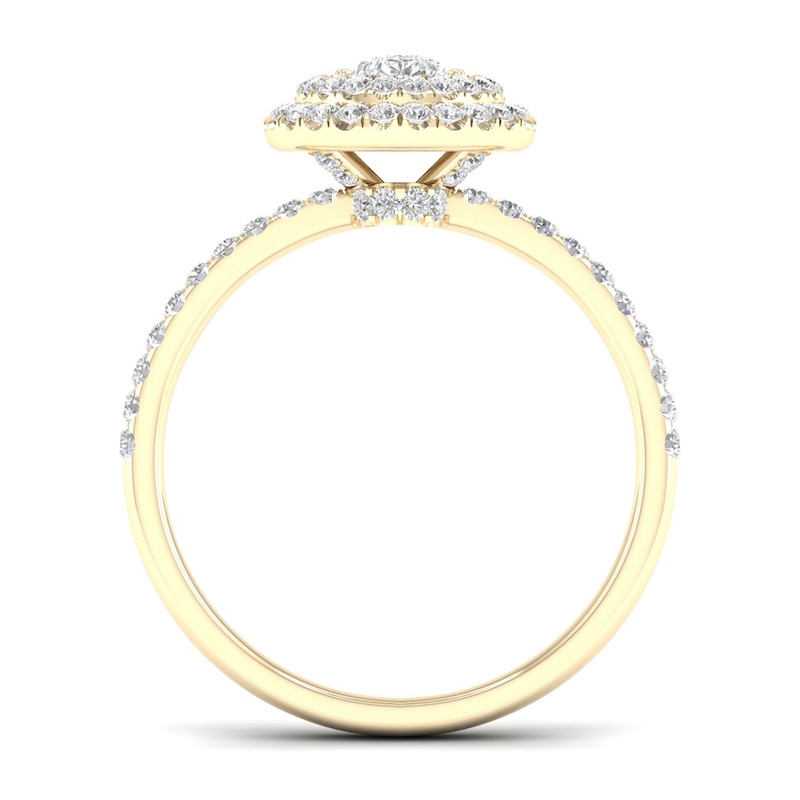 Diamond Engagement Ring 3/4 ct tw Pear-shaped/Round 14K Yellow Gold