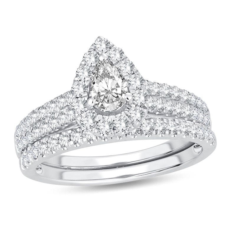 Diamond Bridal Set 1 ct tw Pear-shaped 14K White Gold