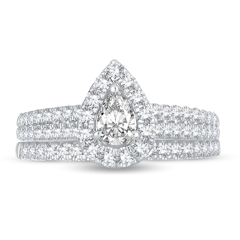 Diamond Bridal Set 1 ct tw Pear-shaped 14K White Gold
