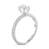 Thumbnail Image 1 of Lab-Created Diamond Engagement Ring 1 ct tw Oval/Round 14K White Gold