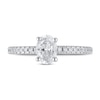 Thumbnail Image 2 of Lab-Created Diamond Engagement Ring 1 ct tw Oval/Round 14K White Gold