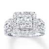 Thumbnail Image 0 of Diamond Ring 2 ct tw Princess/Round 14K White Gold