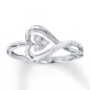 Thumbnail Image 0 of Diamond Heart Promise Ring 1/15 ct tw Round 10K White Gold