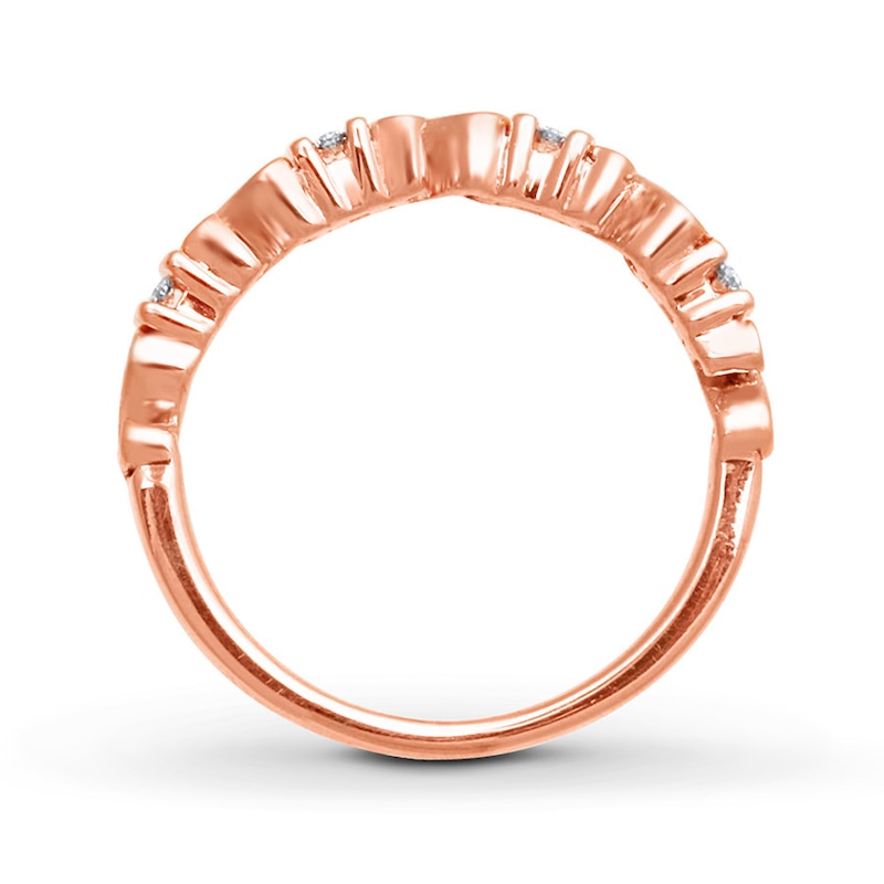 Open Hearts Ring 1/15 ct tw Diamonds 10K Rose Gold