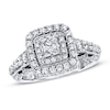 Thumbnail Image 0 of Vera Wang WISH Engagement Ring 1-1/2 ct tw Princess/Round 14K White Gold Ring