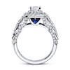 Thumbnail Image 1 of Vera Wang WISH Engagement Ring 1-1/2 ct tw Princess/Round 14K White Gold Ring