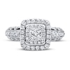 Thumbnail Image 3 of Vera Wang WISH Engagement Ring 1-1/2 ct tw Princess/Round 14K White Gold Ring