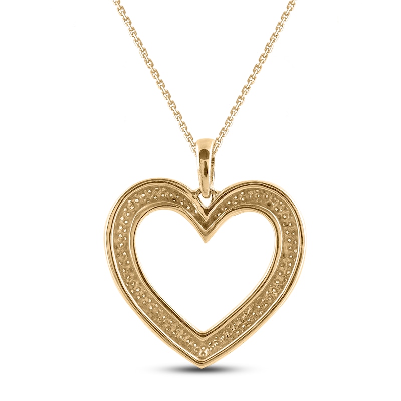Diamond Heart Necklace 1/2 ct tw Round 14K Yellow Gold 18"