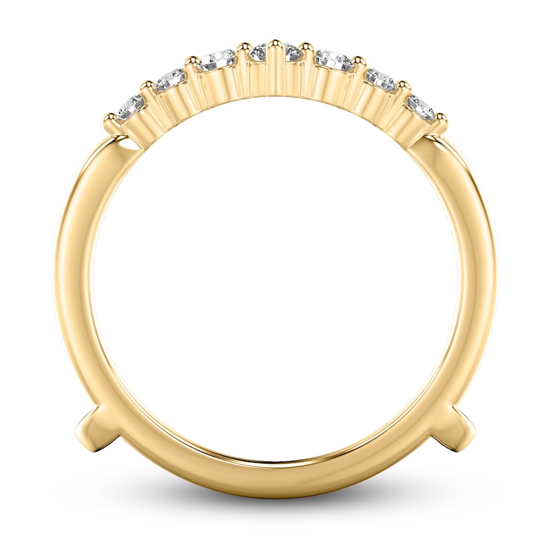 Diamond Chevron Enhancer Ring 1/2 ct tw Round 14K Yellow Gold