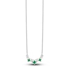 Thumbnail Image 1 of Natural Emerald Necklace 1/8 ct tw Diamonds 14K White Gold