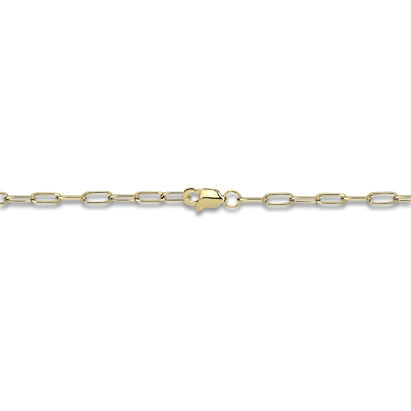 High-Polish Initial Bracelet Diamond Accents 14K Yellow Gold 7.25"