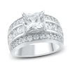 Thumbnail Image 0 of Lab-Created Diamond Engagement Ring 4 ct tw Princess/Round 14K White Gold