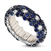 Thumbnail Image 1 of ZYDO Natural Blue Sapphire & Diamond Ring 1/3 ct tw 18K White Gold