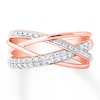 Thumbnail Image 0 of Diamond Crossover Band 1/4 ct tw Round 10K Rose Gold