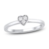 Thumbnail Image 0 of Diamond Stackable Heart Ring 1/10 ct tw Round 10K White Gold