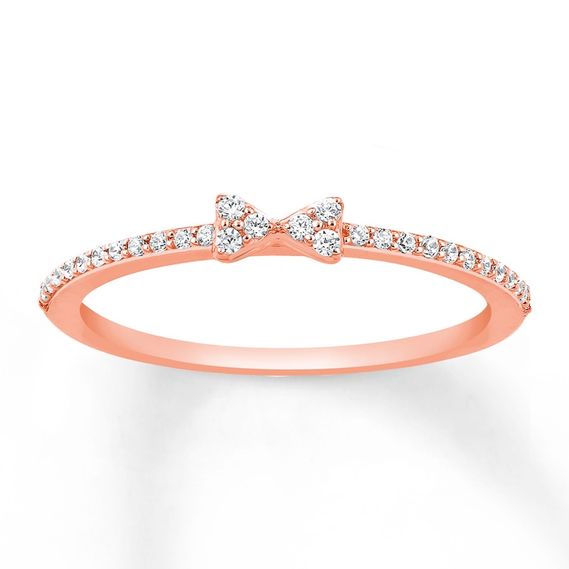 Diamond Stackable Ring 1/8 ct tw Round-cut 10K Rose Gold