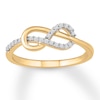 Thumbnail Image 0 of Diamond Knot Ring 1/8 ct tw Round 10K Yellow Gold