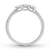 Thumbnail Image 1 of Diamond Ring 1/2 ct tw Princess-cut/Round 14K White Gold