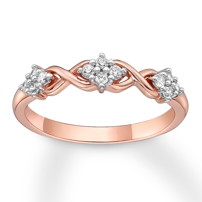 Diamond Stackable Ring 1/5 ct tw Round-cut 10K Rose Gold