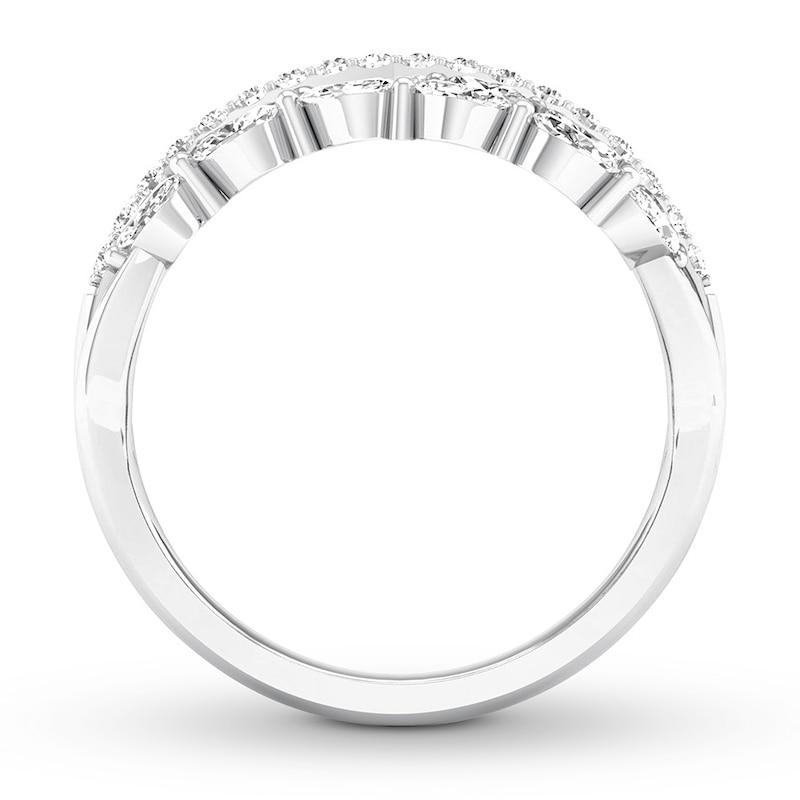 Diamond Ring 3/4 ct tw Marquise/Round 14K White Gold