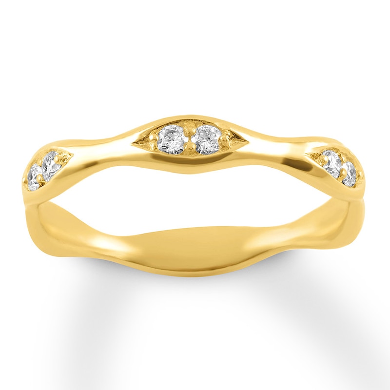 Diamond Stackable Ring 1/8 ct tw Round-cut 10K Yellow Gold