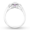 Thumbnail Image 1 of Diamond & Natural Pink Sapphire Promise Ring 1/5 ct tw Sterling Silver