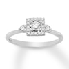 Thumbnail Image 0 of Diamond & Natural Pink Sapphire Promise Ring 1/6 carat tw Round 10K White Gold