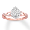 Thumbnail Image 0 of Diamond & Natural Pink Sapphire Promise Ring 1/3 carat tw Round 10K Rose Gold
