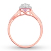 Thumbnail Image 1 of Diamond & Natural Pink Sapphire Promise Ring 1/3 carat tw Round 10K Rose Gold