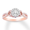Thumbnail Image 0 of Diamond & Natural Pink Sapphire Promise Ring 1/2 carat tw Round 10K Rose Gold
