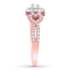 Thumbnail Image 2 of Diamond & Natural Pink Sapphire Promise Ring 1/2 carat tw Round 10K Rose Gold